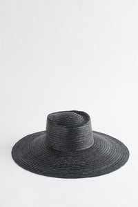 LUNARIA BLACK STRAW HAT