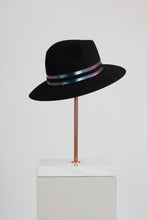 Load image into Gallery viewer, MELISA BLACK REFLECTIVE RAINBOW HAT