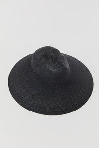 XENIA BLACK STRAW HAT